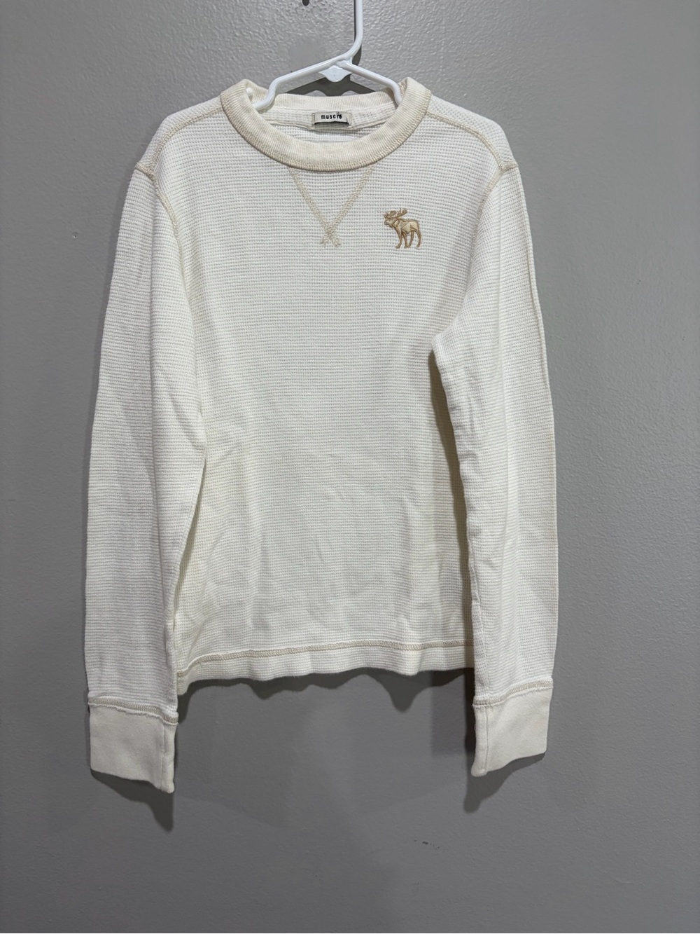 Abercrombie & Fitch youth Cream Thermal Long-Sleeve Sweater